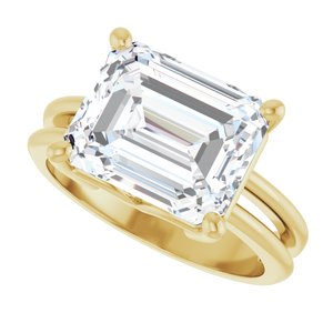 14K Yellow Gold 11x9 mm Emerald Ring Mounting – image 8
