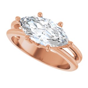 14K Rose Gold 13x6.5 mm Marquise Ring Mounting – image 8