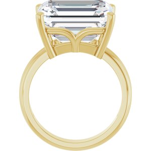 14K Yellow Gold 14x12 mm Emerald Ring Mounting – image 3