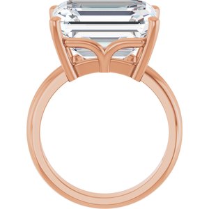 14K Rose Gold 14x12 mm Emerald Ring Mounting – image 3