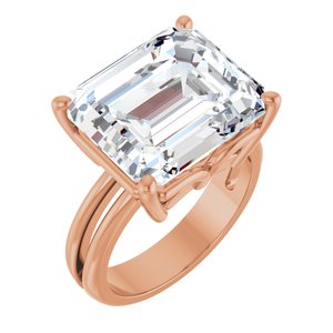 18K Rose Gold 14x12 mm Emerald Ring Mounting