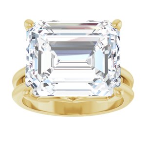 10K Yellow Gold 14x12 mm Emerald Ring Mounting – image 5