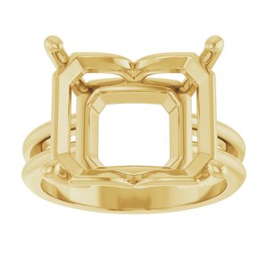 10K Yellow Gold 14x12 mm Emerald Ring Mounting – image 6