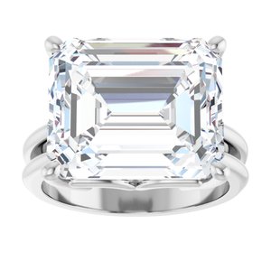 18K White Gold 14x12 mm Emerald Ring Mounting – image 5