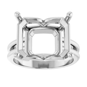 Sterling Silver 14x12 mm Emerald Ring Mounting – image 6