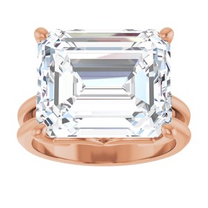 14K Rose Gold 14x12 mm Emerald Ring Mounting – image 5