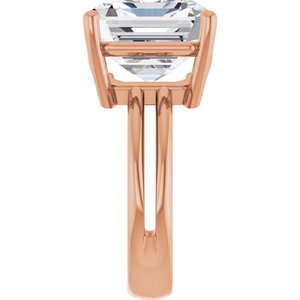 10K Rose Gold 14x12 mm Emerald Ring Mounting – image 7