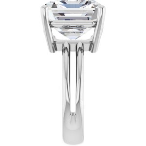Platinum 14x12 mm Emerald Ring Mounting – image 7
