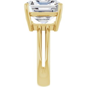 18K Yellow Gold 14x12 mm Emerald Ring Mounting – image 7