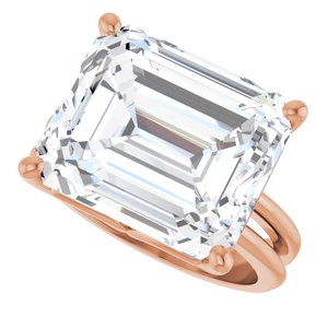 18K Rose Gold 14x12 mm Emerald Ring Mounting – image 8