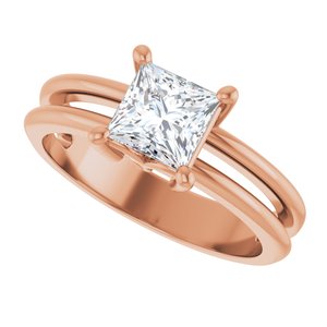 10K Rose Gold 5.5x5.5 mm Square Ring Mounting – image 8