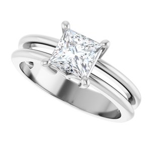 14K White Gold 5.5x5.5 mm Square Ring Mounting – image 8