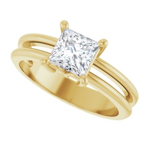 10K Yellow Gold 5.5x5.5 mm Square Ring Mounting – image 8