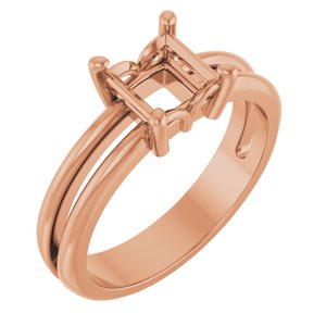 10K Rose Gold 5.5x5.5 mm Square Ring Mounting – image 2