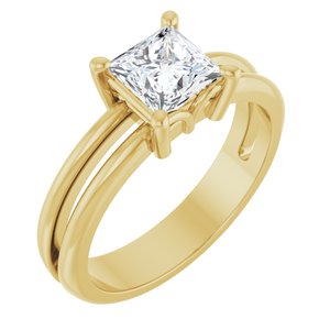 10K Yellow Gold 5.5x5.5 mm Square Ring Mounting