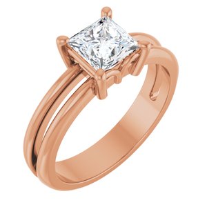 18K Rose Gold 5.5x5.5 mm Square Ring Mounting