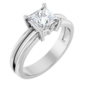 Sterling Silver 5.5x5.5 mm Square Ring Mounting