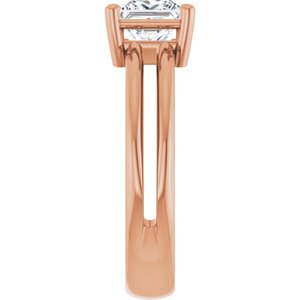 18K Rose Gold 5.5x5.5 mm Square Ring Mounting – image 7