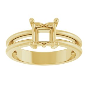 10K Yellow Gold 5.5x5.5 mm Square Ring Mounting – image 6