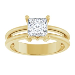14K Yellow Gold 5.5x5.5 mm Square Ring Mounting – image 5