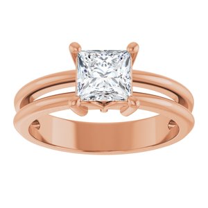 18K Rose Gold 5.5x5.5 mm Square Ring Mounting – image 5