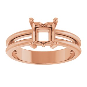 10K Rose Gold 5.5x5.5 mm Square Ring Mounting – image 6