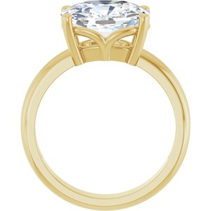 10K Yellow Gold 11x9 mm Elongated Cushion Ring Mounting – image 3