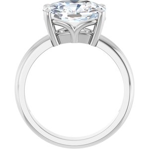 14K X1 White Gold 11x9 mm Elongated Cushion Ring Mounting – image 3