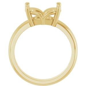 14K Yellow Gold 11x9 mm Elongated Cushion Ring Mounting – image 4