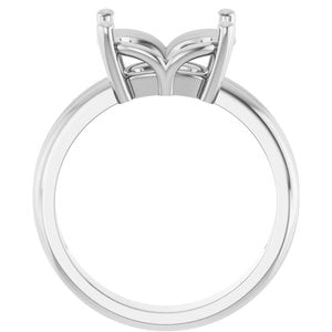 14K X1 White Gold 11x9 mm Elongated Cushion Ring Mounting – image 4
