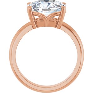 10K Rose Gold 11x9 mm Elongated Cushion Ring Mounting – image 3