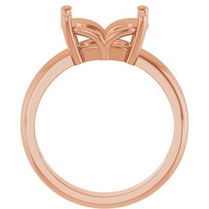 18K Rose Gold 11x9 mm Elongated Cushion Ring Mounting – image 4