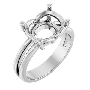 Continuum Sterling Silver 11x9 mm Elongated Cushion Ring Mounting – image 2
