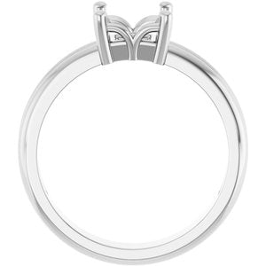 14K White Gold 5.5x5.5 mm Square Ring Mounting – image 4