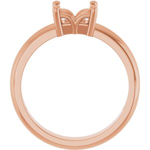 10K Rose Gold 5.5x5.5 mm Square Ring Mounting – image 4