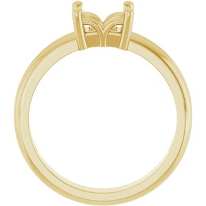 18K Yellow Gold 5.5x5.5 mm Square Ring Mounting – image 4