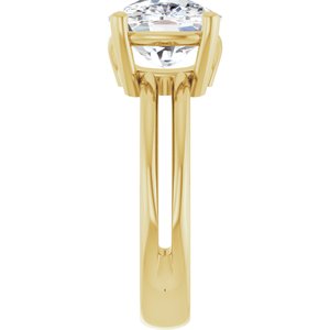 10K Yellow Gold 11x9 mm Elongated Cushion Ring Mounting – image 7