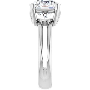 Continuum Sterling Silver 11x9 mm Elongated Cushion Ring Mounting – image 7