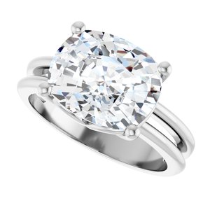 Platinum 11x9 mm Elongated Cushion Ring Mounting – image 8