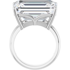 10K White Gold 18x13 mm Emerald Ring Mounting – image 3