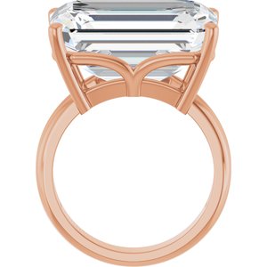 10K Rose Gold 18x13 mm Emerald Ring Mounting – image 3