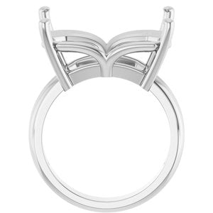 Continuum Sterling Silver 18x13 mm Emerald Ring Mounting – image 4