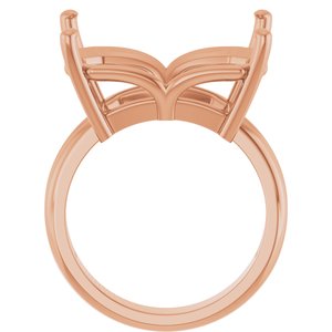 10K Rose Gold 18x13 mm Emerald Ring Mounting – image 4