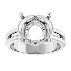 10K White Gold 12x10 mm Oval Ring Mounting – image 6