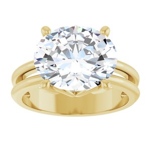 18K Yellow Gold 12x10 mm Oval Ring Mounting – image 5