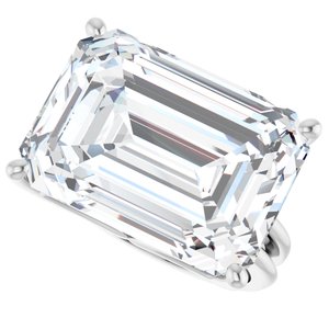 10K White Gold 18x13 mm Emerald Ring Mounting – image 8