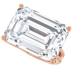 10K Rose Gold 18x13 mm Emerald Ring Mounting – image 8