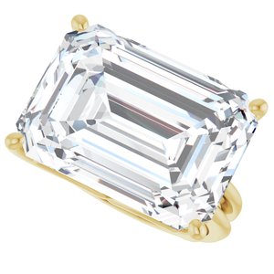 18K Yellow Gold 18x13 mm Emerald Ring Mounting – image 8