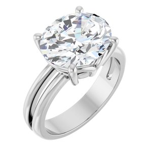 Platinum 12x10 mm Oval Ring Mounting