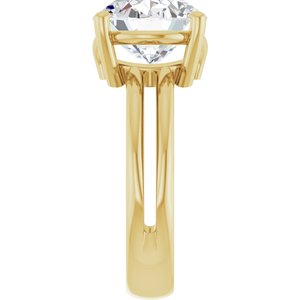 14K Yellow Gold 12x10 mm Oval Ring Mounting – image 7